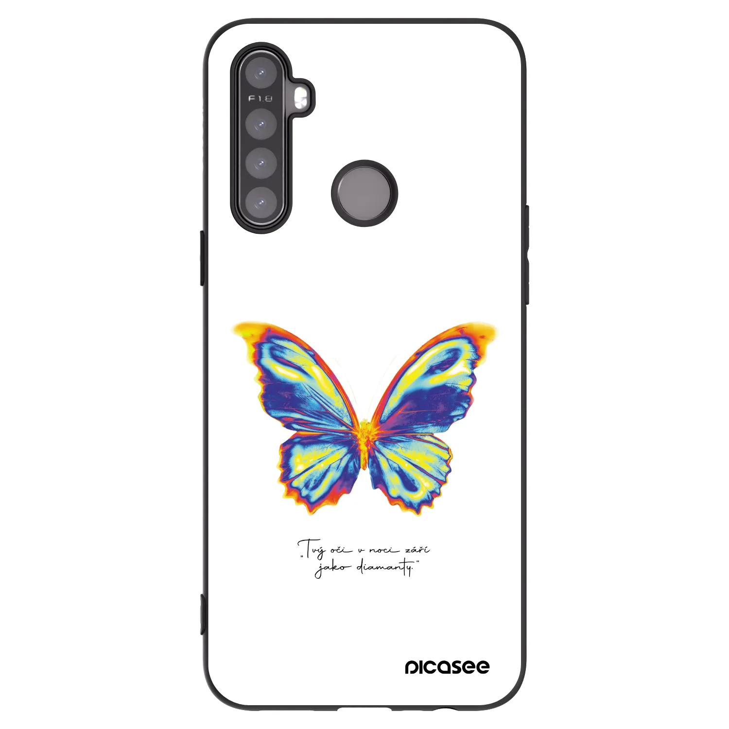 Picasee silikonový černý obal pro Realme 5 - Diamanty White