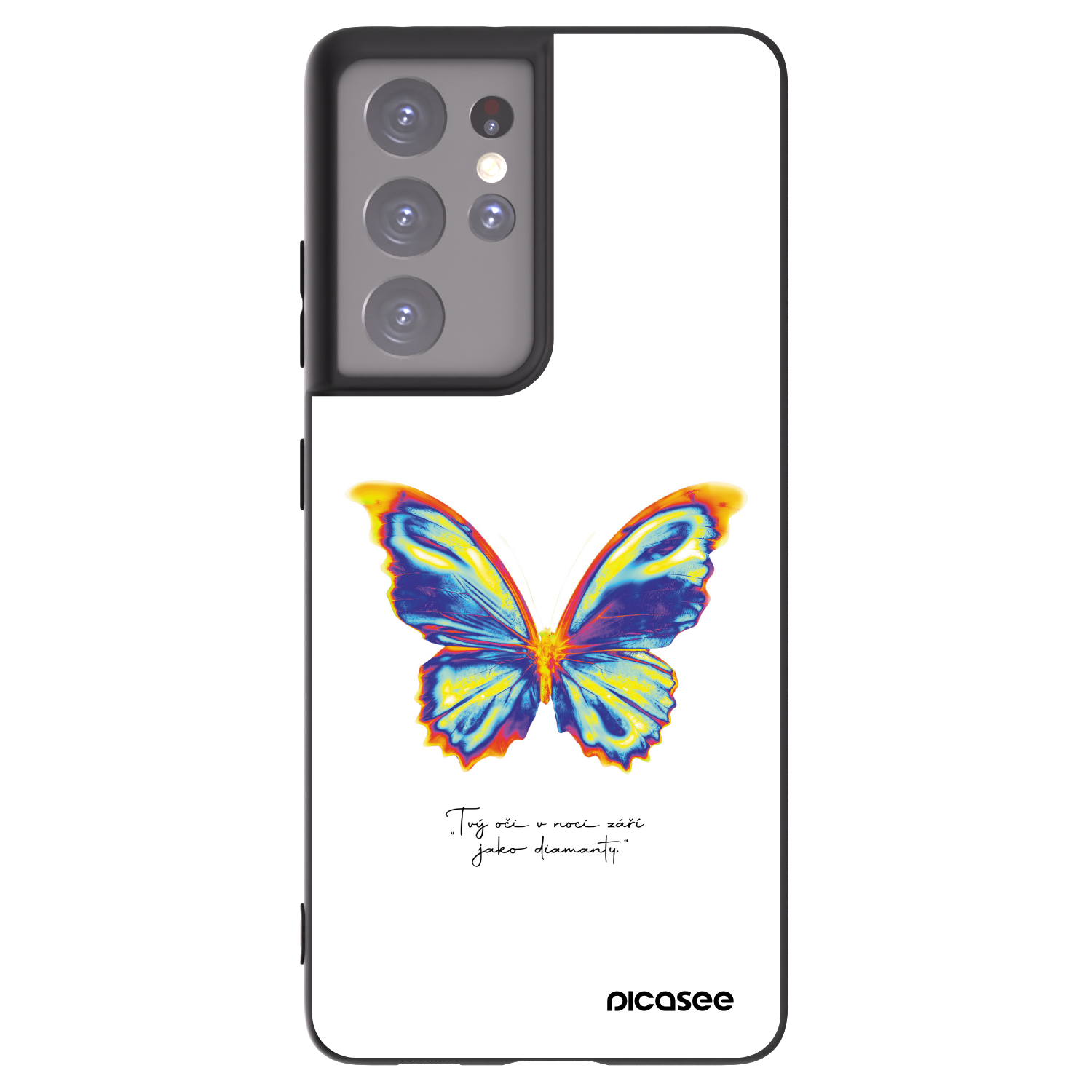 Picasee silikonový černý obal pro Samsung Galaxy S21 Ultra 5G G998B - Diamanty White