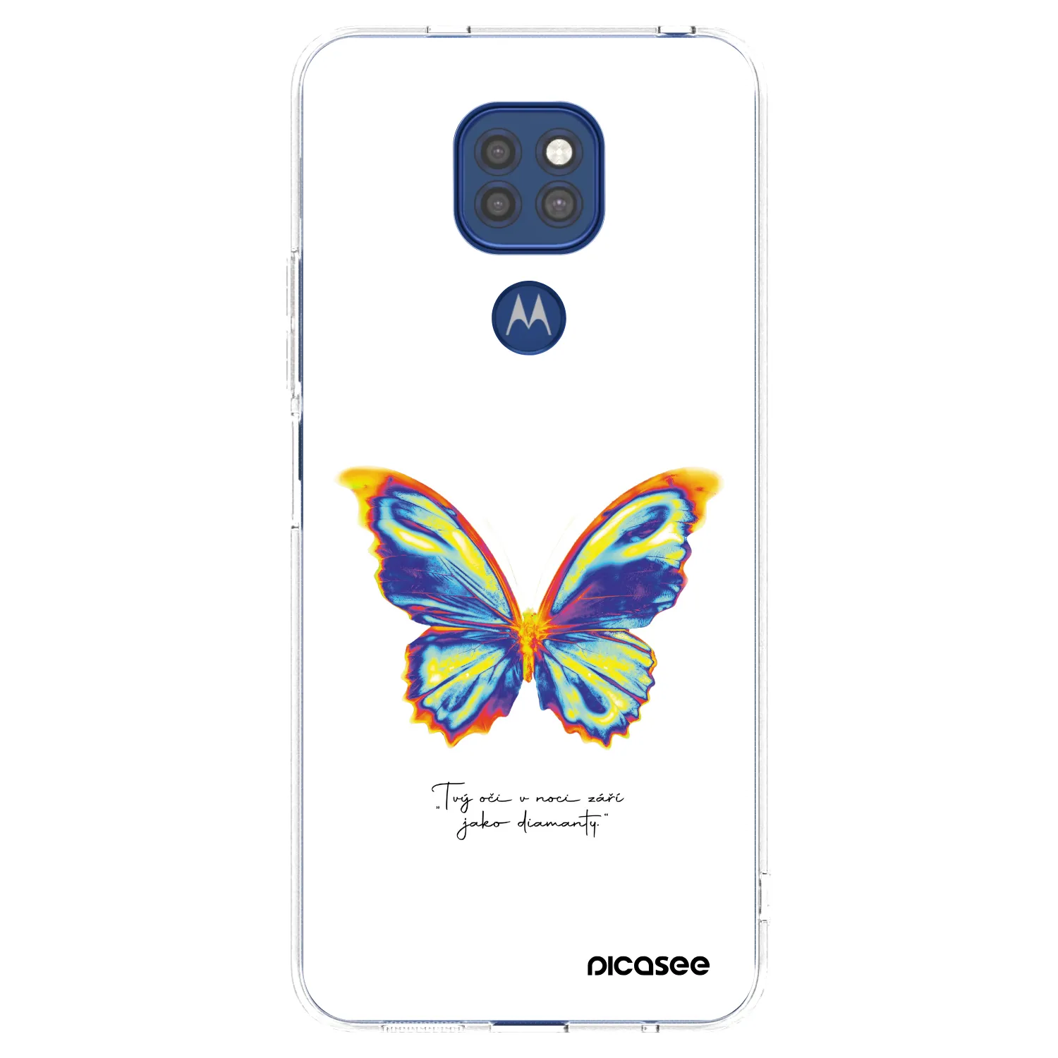 Picasee silikonový průhledný obal pro Motorola Moto G9 Play - Diamanty White