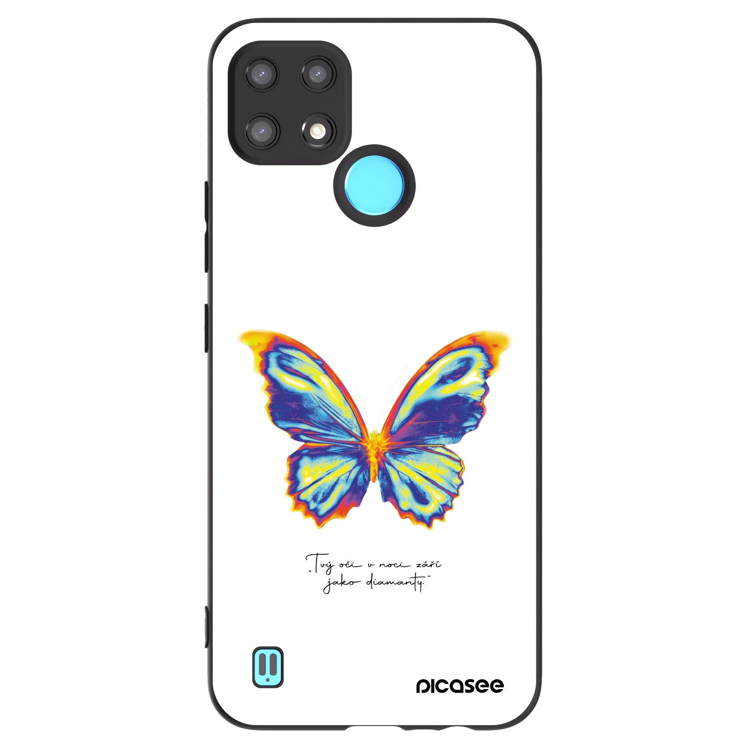 Picasee silikonový černý obal pro Realme C21 - Diamanty White
