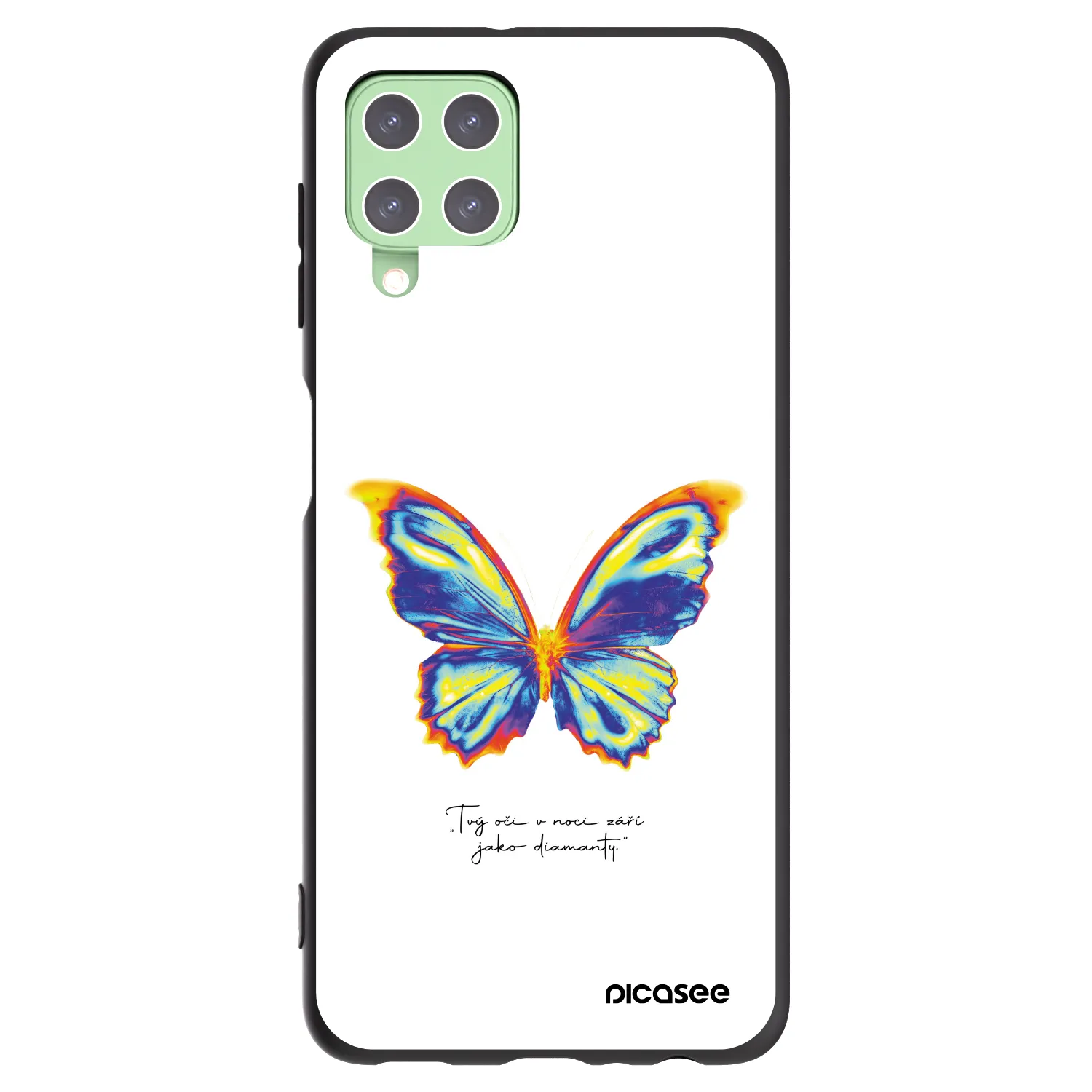 Picasee silikonový černý obal pro Samsung Galaxy A22 A225F 4G - Diamanty White