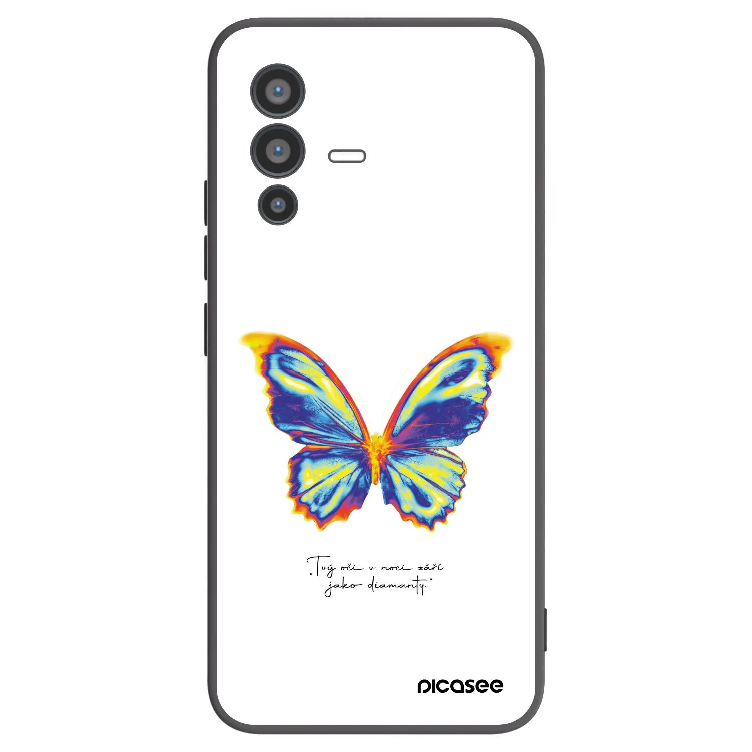 Picasee silikonový černý obal pro Vivo V23 5G - Diamanty White