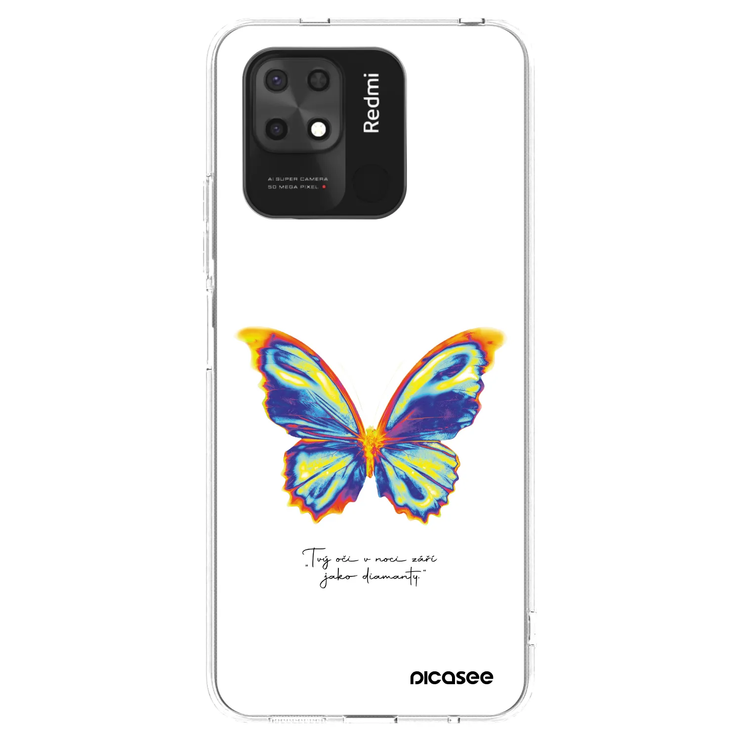 Picasee silikonový průhledný obal pro Xiaomi Redmi 10C - Diamanty White