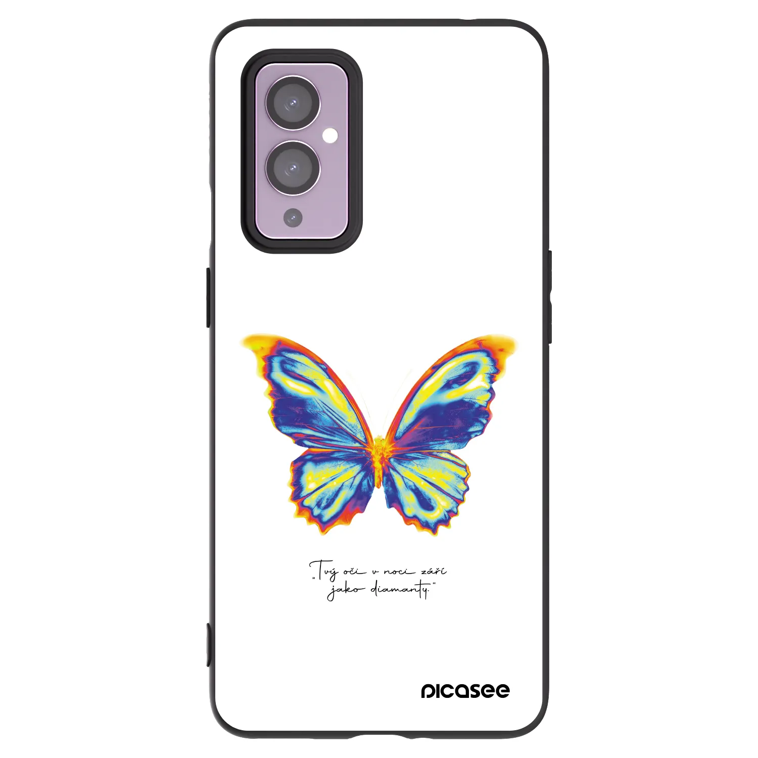 Picasee silikonový černý obal pro OnePlus 9 - Diamanty White