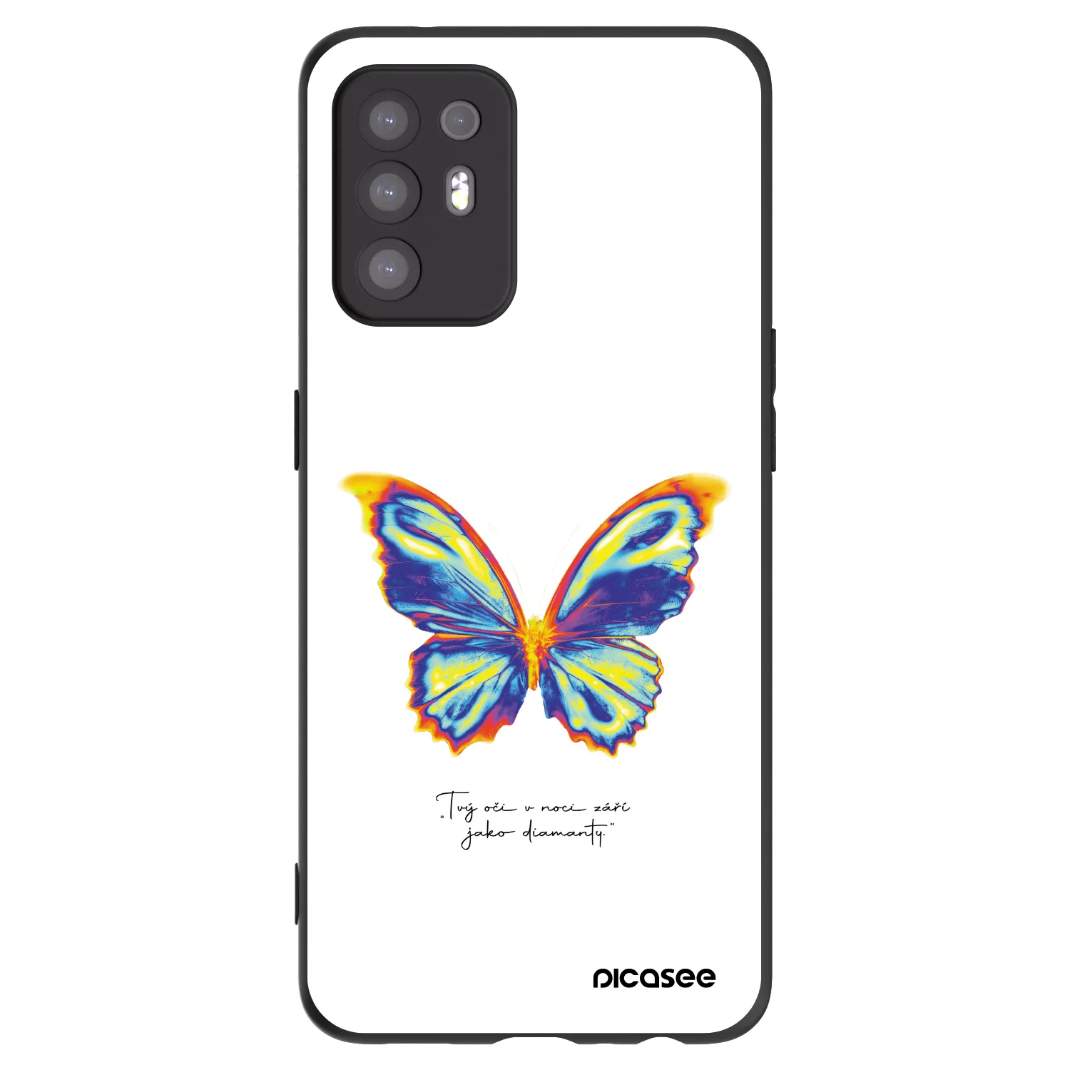Picasee silikonový černý obal pro OPPO A94 5G - Diamanty White