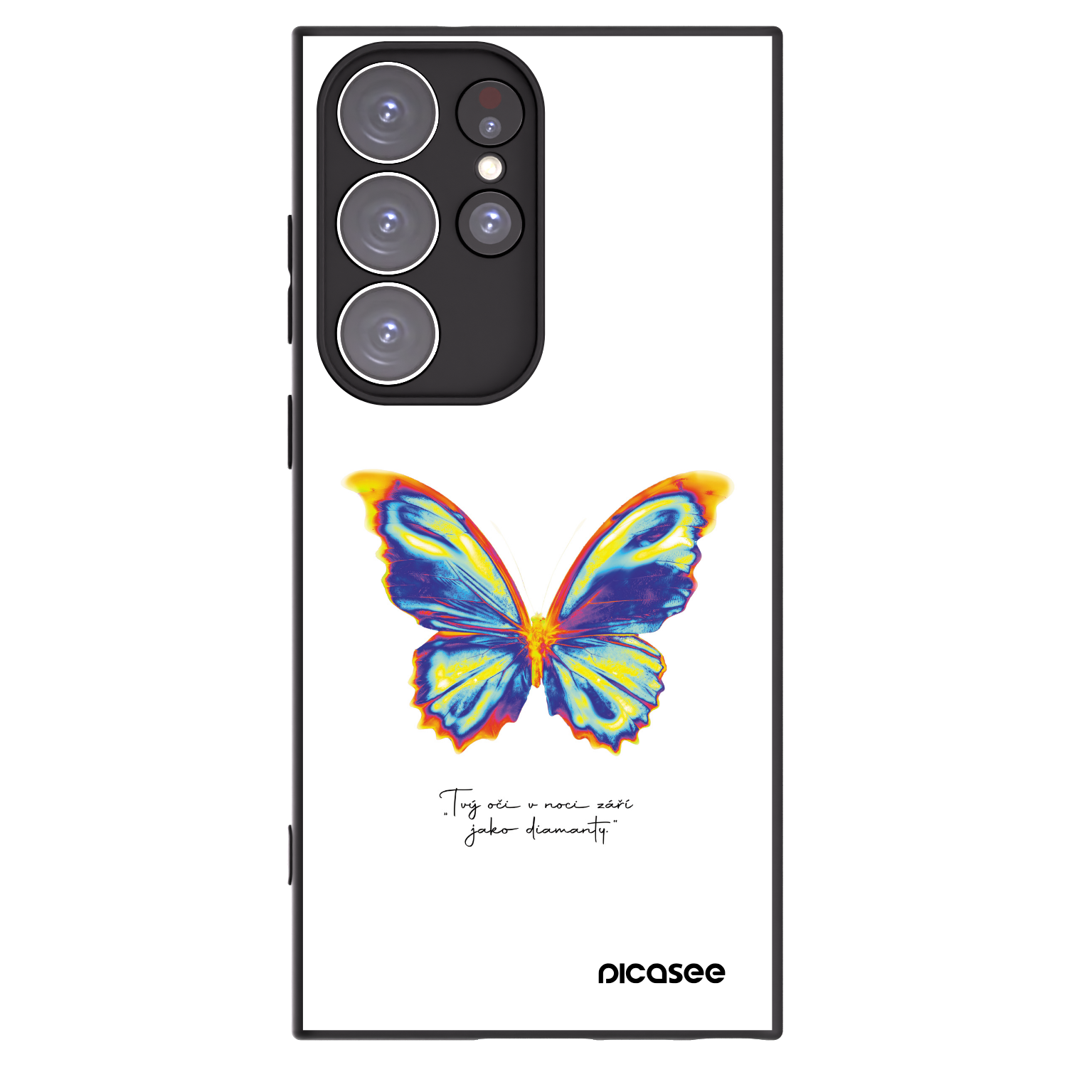 Picasee silikonový černý obal pro Samsung Galaxy S23 Ultra 5G - Diamanty White