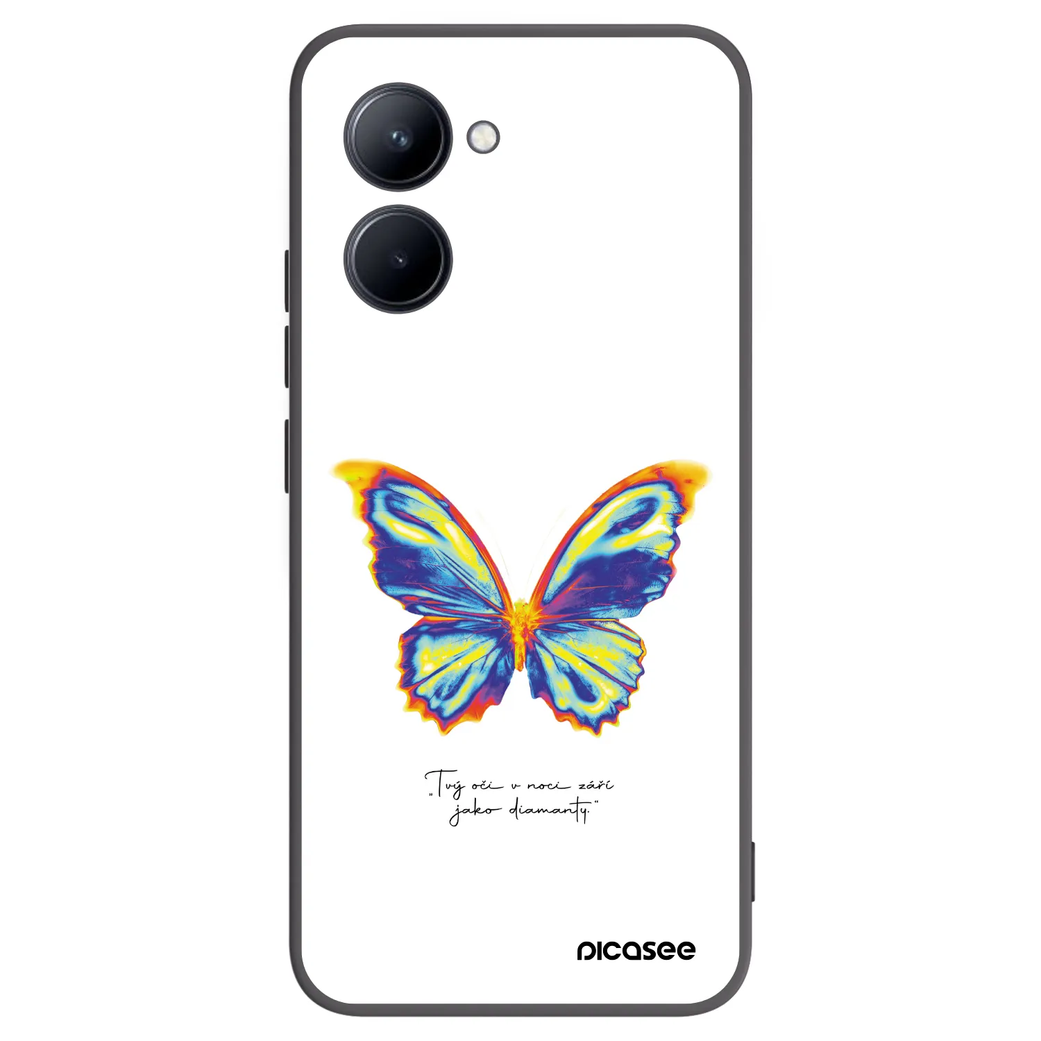 Picasee silikonový černý obal pro Realme C33 (2023) - Diamanty White