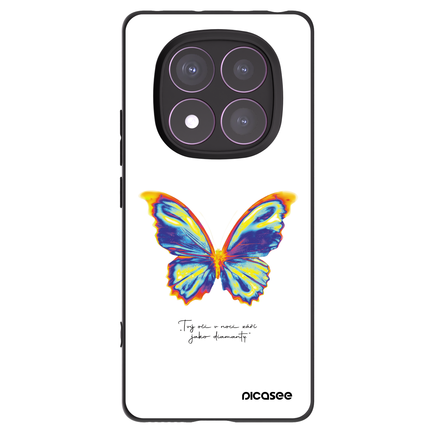 Picasee silikonový černý obal pro Xiaomi Redmi Note 14 Pro 4G - Diamanty White