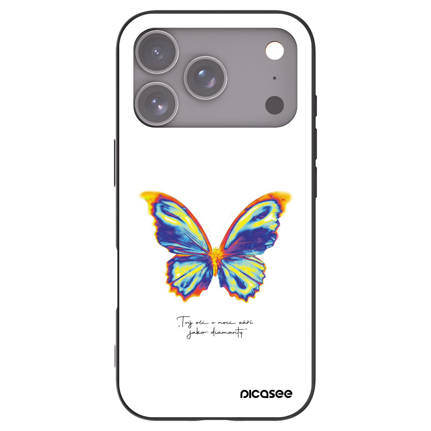 Picasee silikonový černý obal pro Apple iPhone 17 Pro - Diamanty White