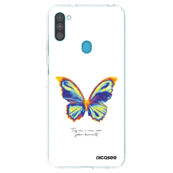 Picasee silikonový průhledný obal pro Samsung Galaxy M11 - Diamanty White