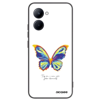 Picasee silikonový černý obal pro Realme C33 (2023) - Diamanty White