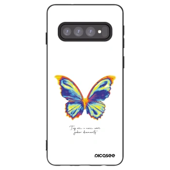 Picasee silikonový černý obal pro Samsung Galaxy S10 G973 - Diamanty White
