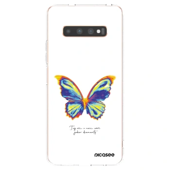 Picasee silikonový průhledný obal pro Samsung Galaxy S10 Plus G975 - Diamanty White