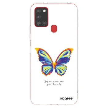 Picasee silikonový průhledný obal pro Samsung Galaxy A21s - Diamanty White