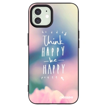 Picasee silikonový černý obal pro Apple iPhone 12 - Mysli pozitivně!
