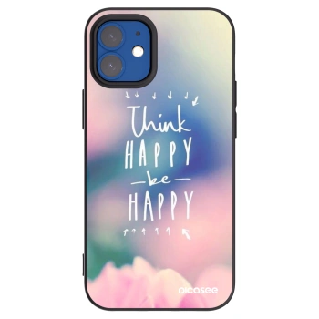 Picasee silikonový černý obal pro Apple iPhone 12 mini - Mysli pozitivně!