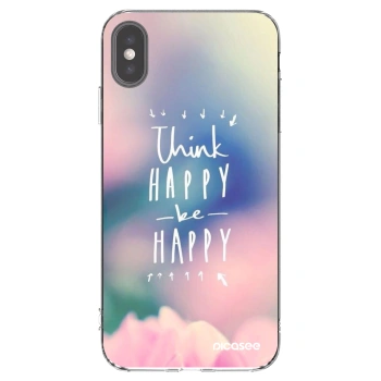 Picasee silikonový průhledný obal pro Apple iPhone XS Max - Mysli pozitivně!