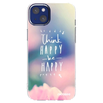 Picasee silikonový průhledný obal pro Apple iPhone 14 Plus - Mysli pozitivně!