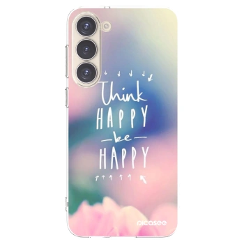 Picasee silikonový průhledný obal pro Samsung Galaxy S23+ 5G - Mysli pozitivně!