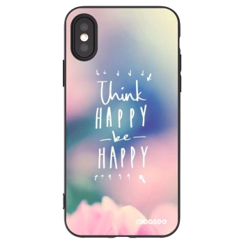Picasee silikonový černý obal pro Apple iPhone X/XS - Mysli pozitivně!