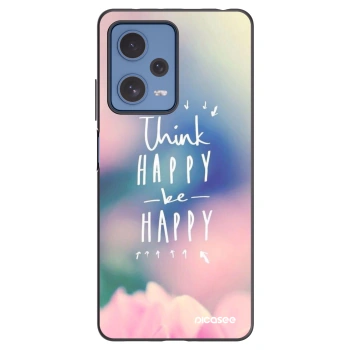 Picasee silikonový černý obal pro Xiaomi Redmi Note 12 Pro 5G - Mysli pozitivně!