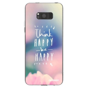 Picasee silikonový průhledný obal pro Samsung Galaxy S8 G950F - Mysli pozitivně!