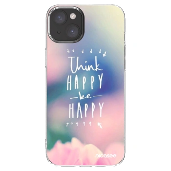 Picasee silikonový průhledný obal pro Apple iPhone 15 Plus - Mysli pozitivně!