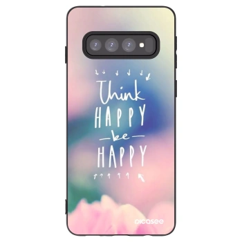 Picasee silikonový černý obal pro Samsung Galaxy S10 G973 - Mysli pozitivně!