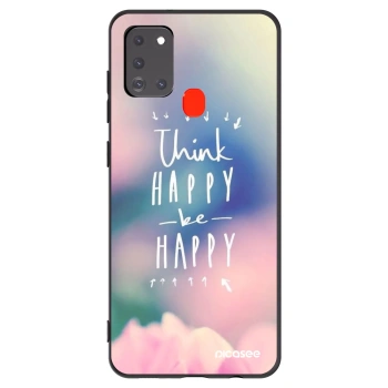 Picasee silikonový černý obal pro Samsung Galaxy A21s - Mysli pozitivně!