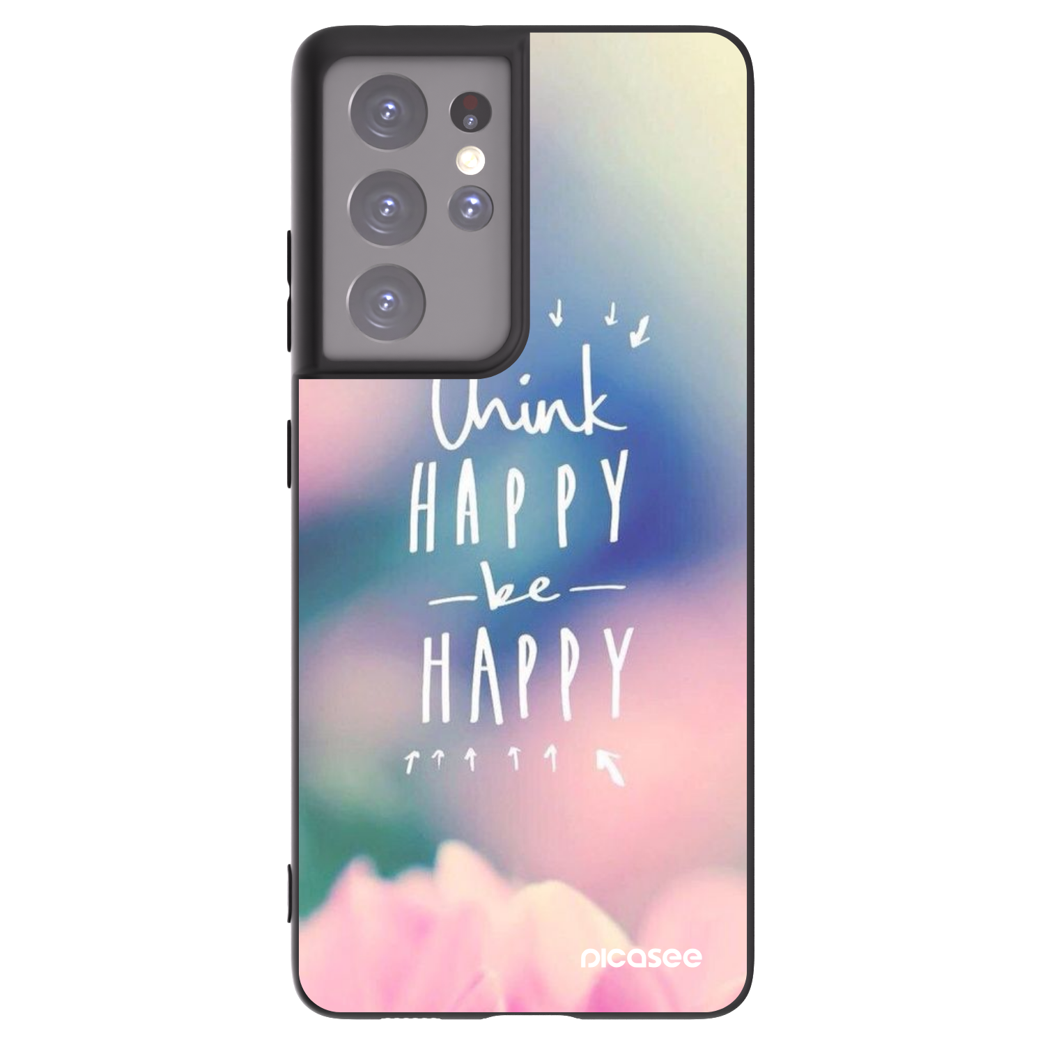 Picasee silikonový černý obal pro Samsung Galaxy S21 Ultra 5G G998B - Mysli pozitivně!