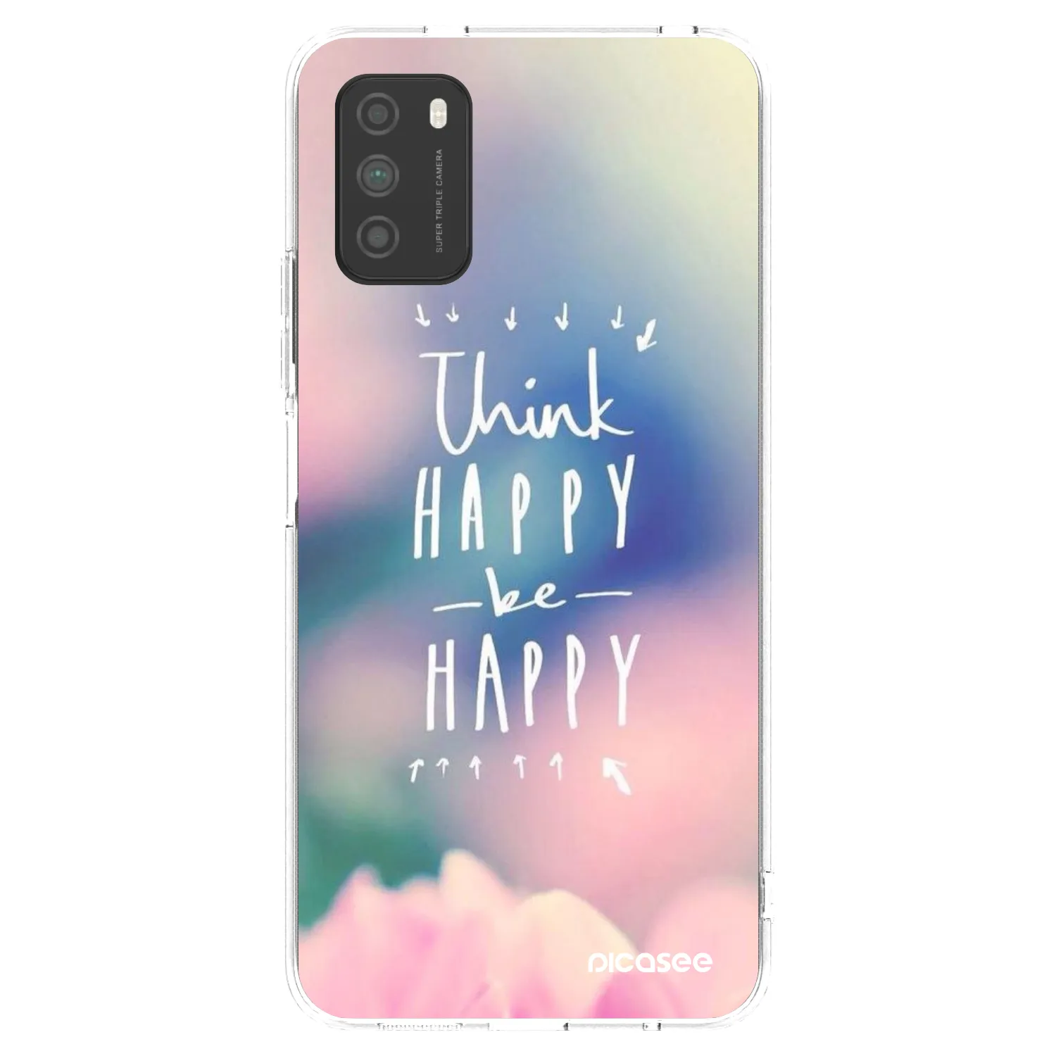 Picasee silikonový průhledný obal pro Xiaomi Poco M3 - Mysli pozitivně!