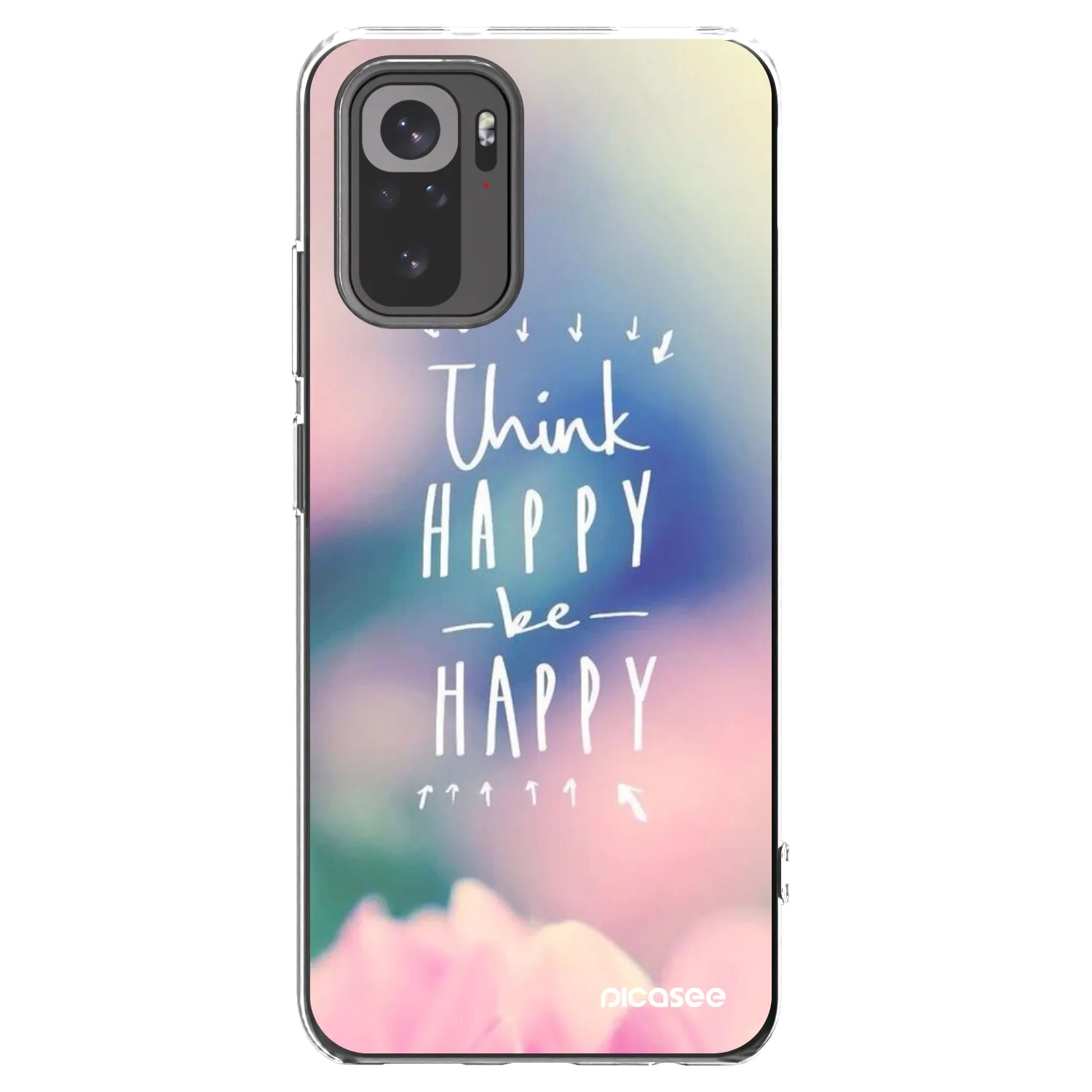 Picasee silikonový průhledný obal pro Xiaomi Redmi Note 10 - Mysli pozitivně!