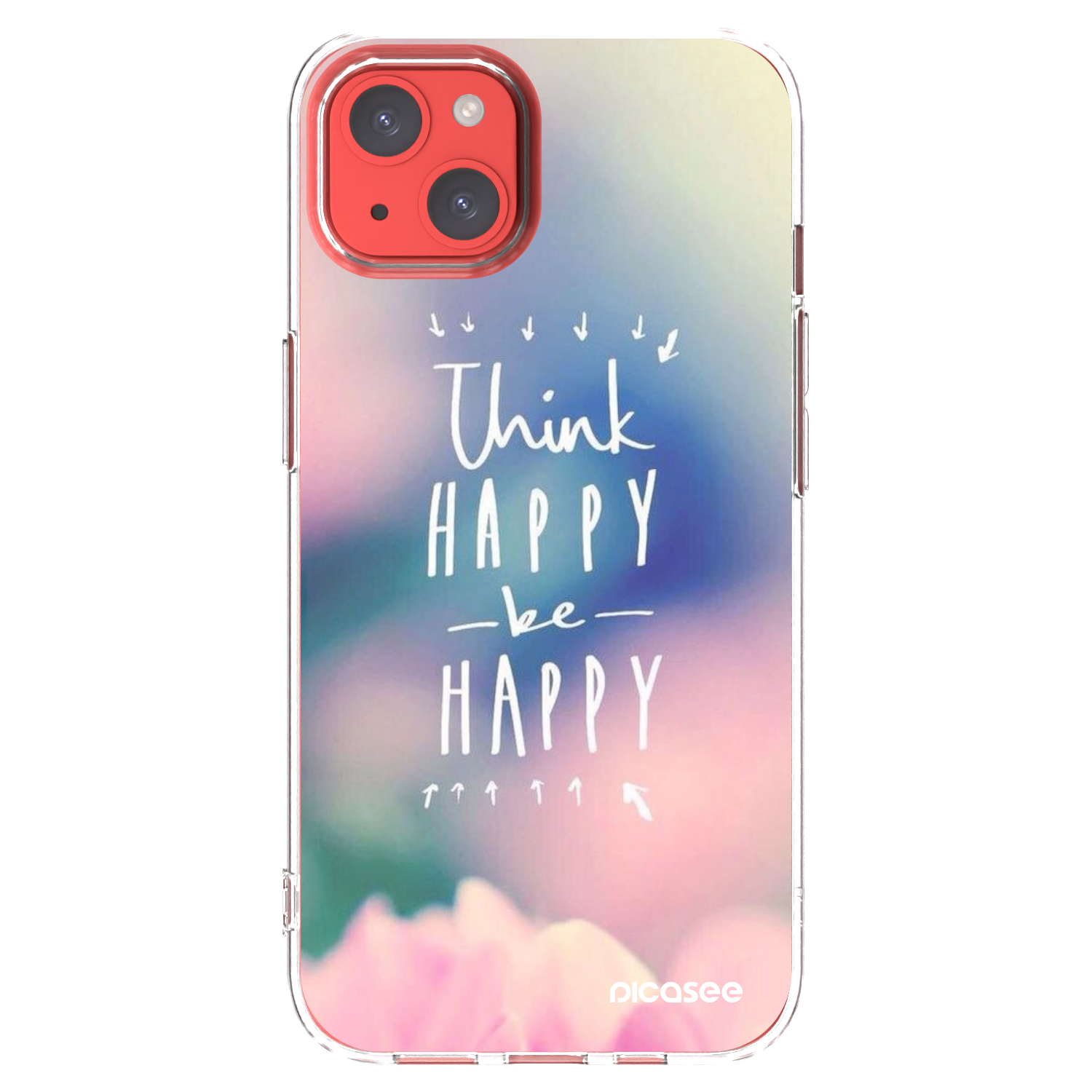 Picasee silikonový průhledný obal pro Apple iPhone 13 - Mysli pozitivně!