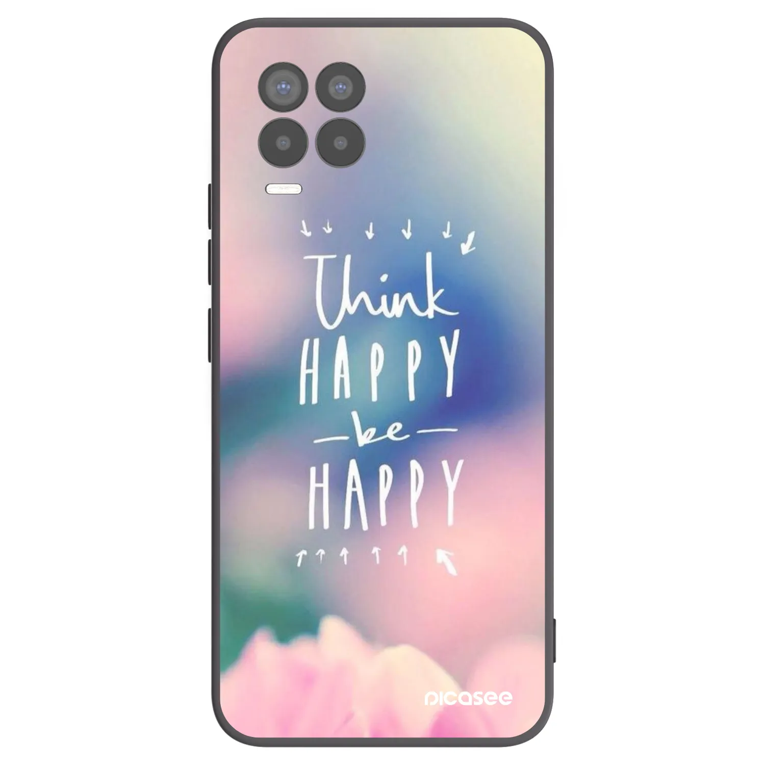 Picasee silikonový černý obal pro Realme 8 4G - Mysli pozitivně!
