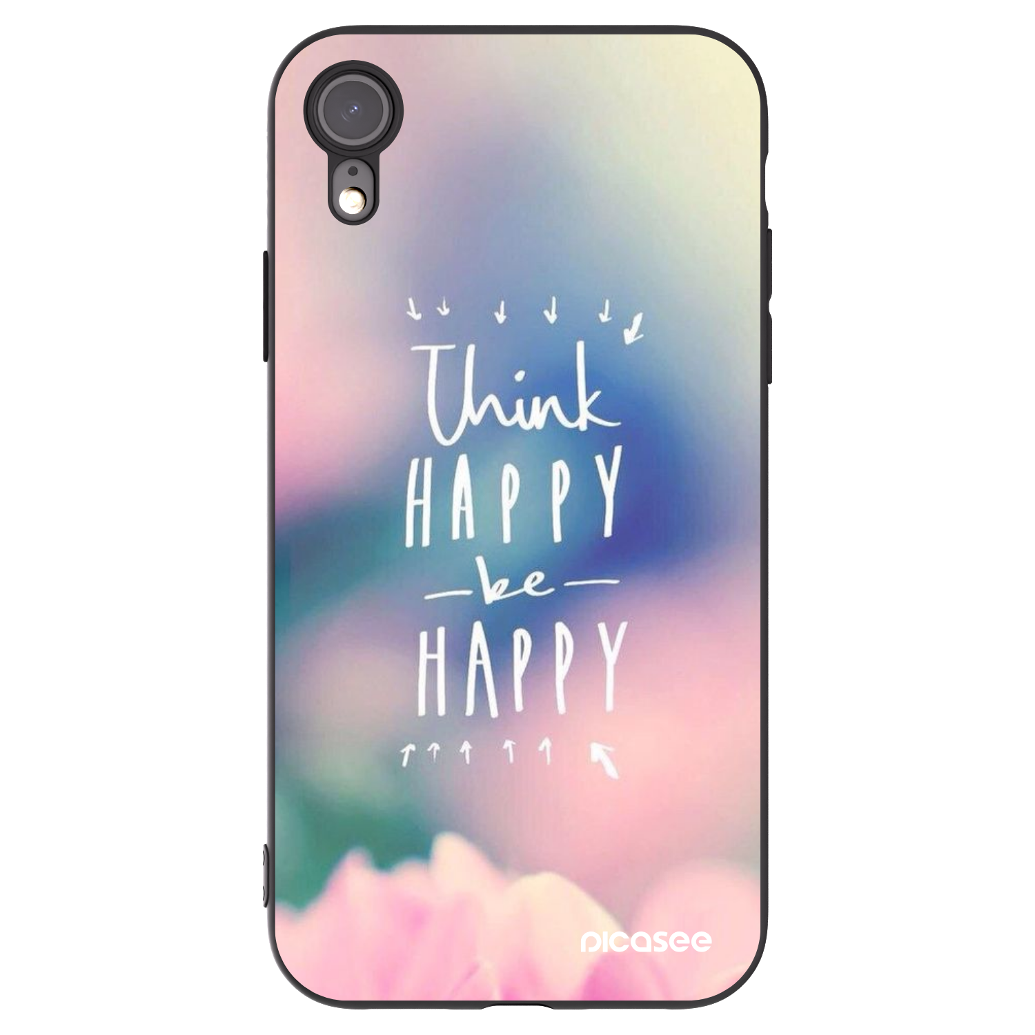 Picasee silikonový černý obal pro Apple iPhone XR - Mysli pozitivně!