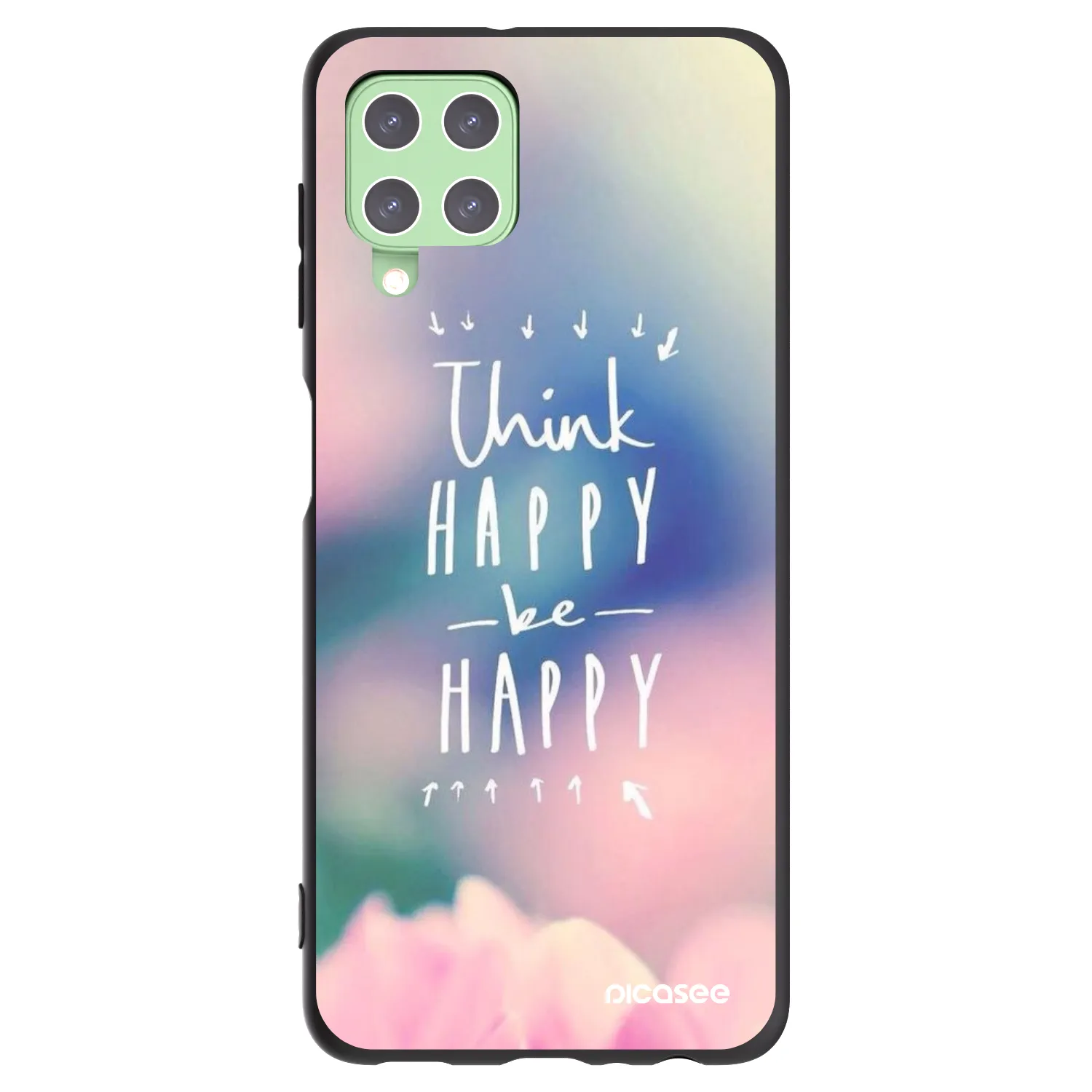 Picasee silikonový černý obal pro Samsung Galaxy A22 A225F 4G - Mysli pozitivně!