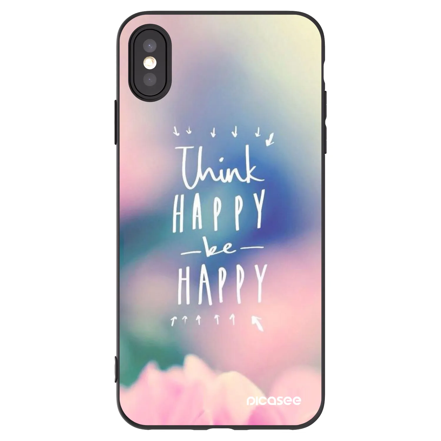 Picasee silikonový černý obal pro Apple iPhone XS Max - Mysli pozitivně!