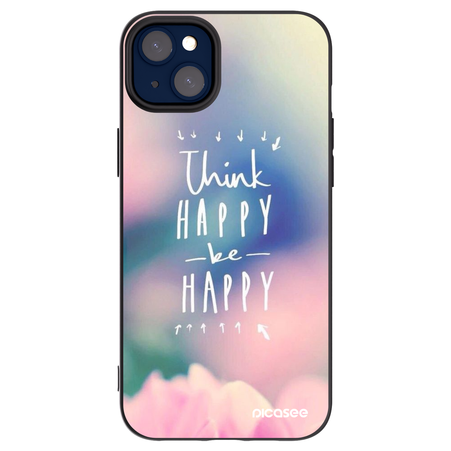 Picasee silikonový černý obal pro Apple iPhone 14 Plus - Mysli pozitivně!