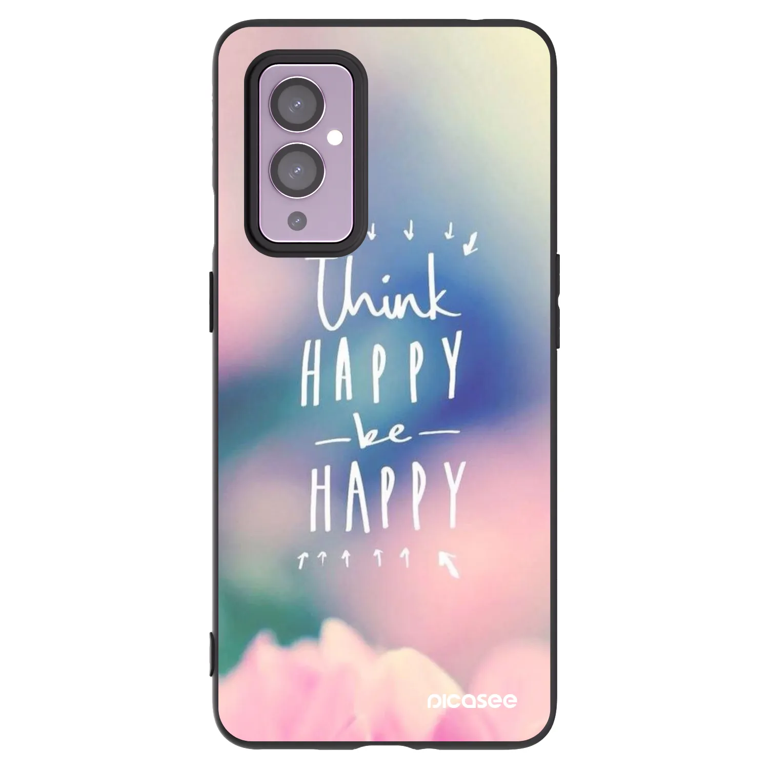 Picasee silikonový černý obal pro OnePlus 9 - Mysli pozitivně!