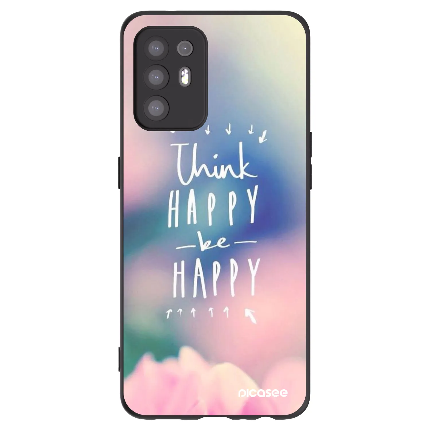 Picasee silikonový černý obal pro OPPO A94 5G - Mysli pozitivně!