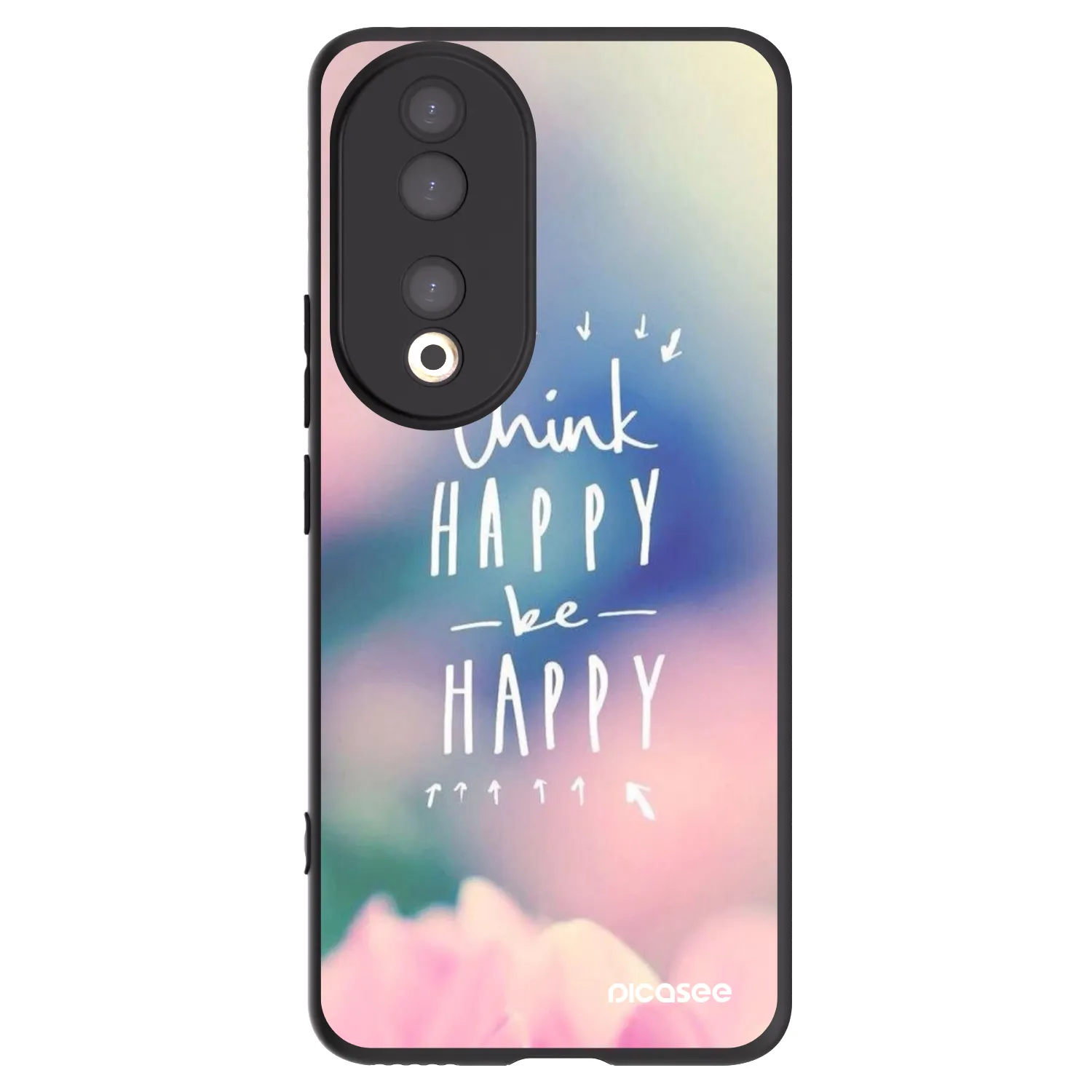 Picasee silikonový černý obal pro Honor 90 5G - Mysli pozitivně!
