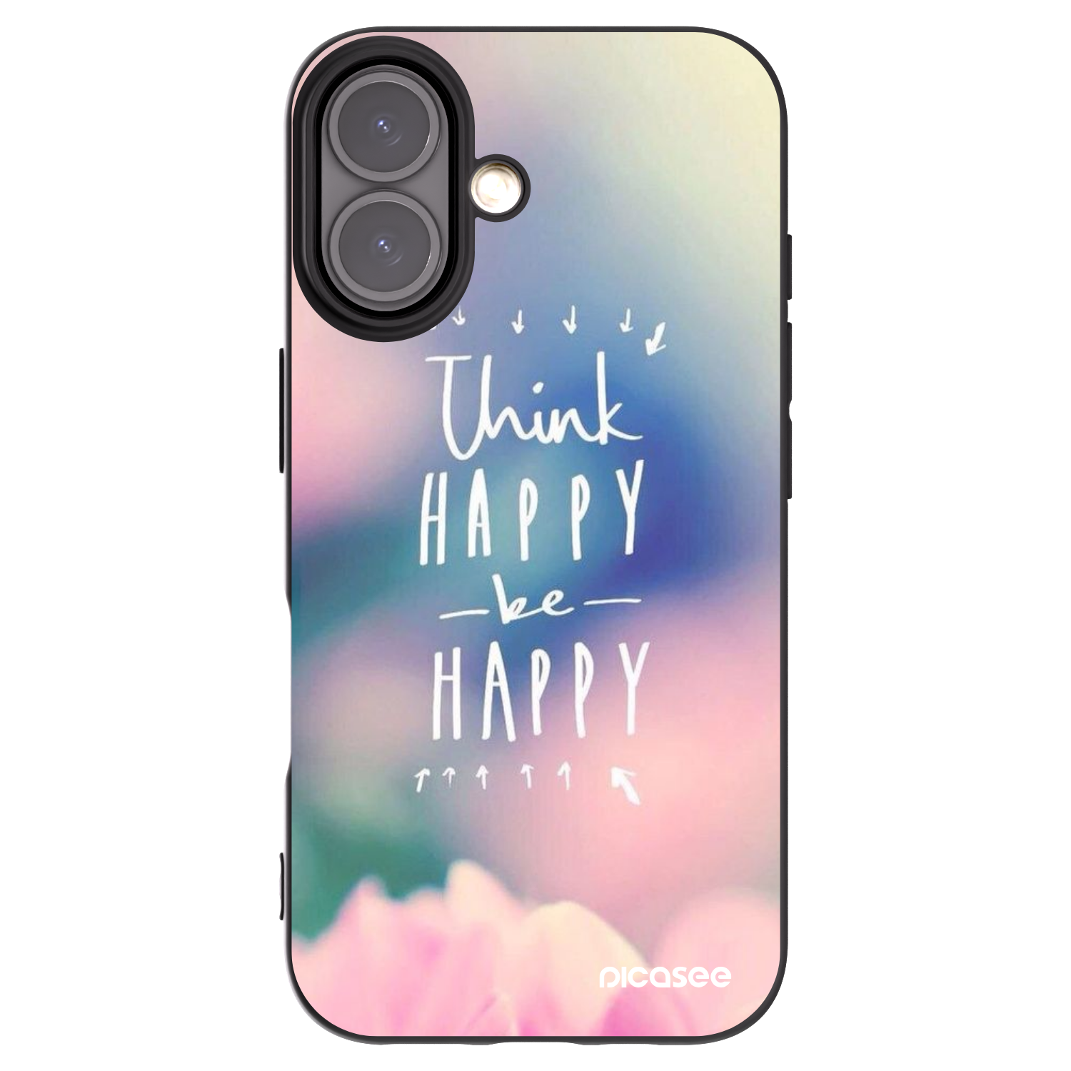 Picasee silikonový černý obal pro Apple iPhone 16 - Mysli pozitivně!