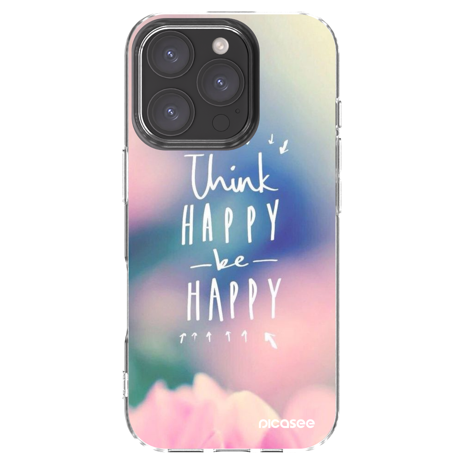 Picasee silikonový průhledný obal pro Apple iPhone 16 Pro - Mysli pozitivně!