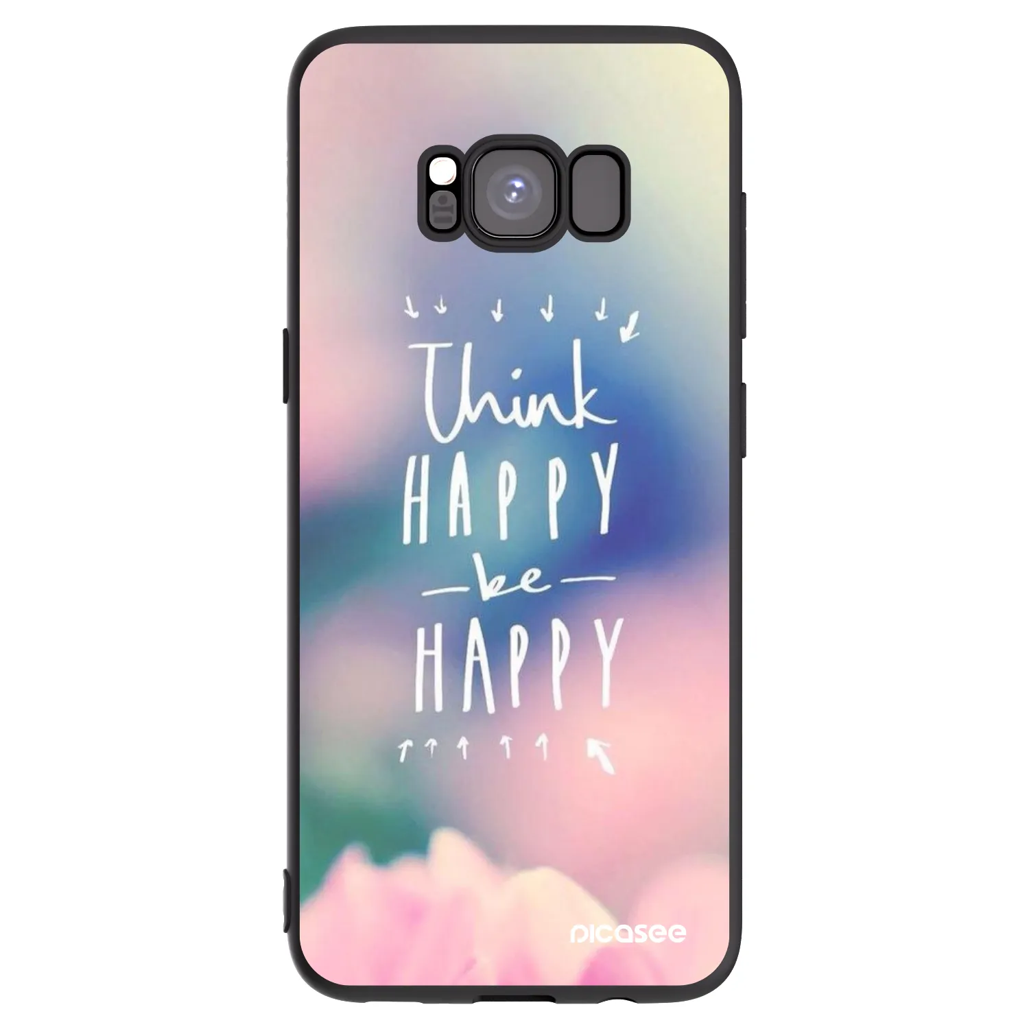Picasee silikonový černý obal pro Samsung Galaxy S8 G950F - Mysli pozitivně!