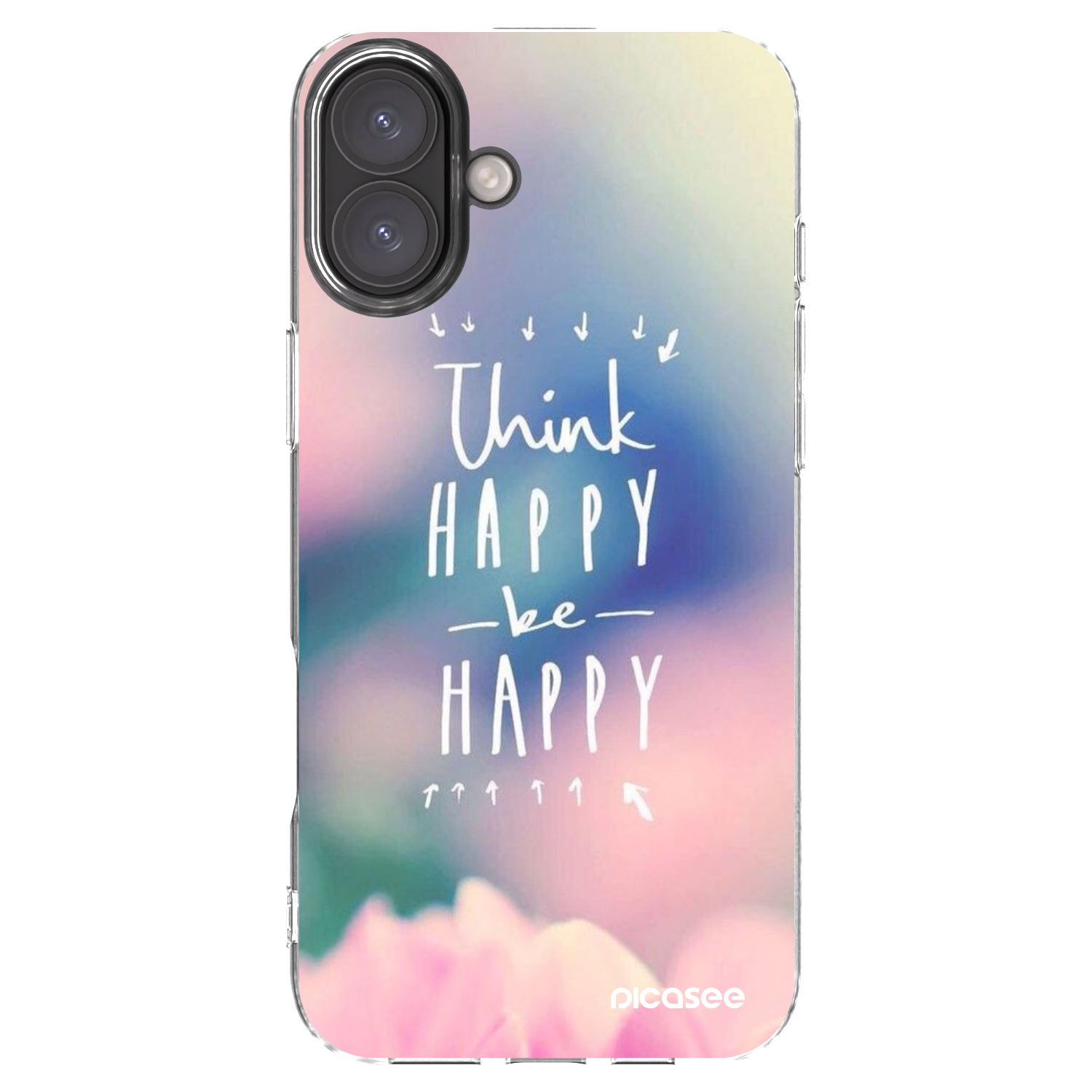 Picasee silikonový průhledný obal pro Apple iPhone 16 Plus - Mysli pozitivně!