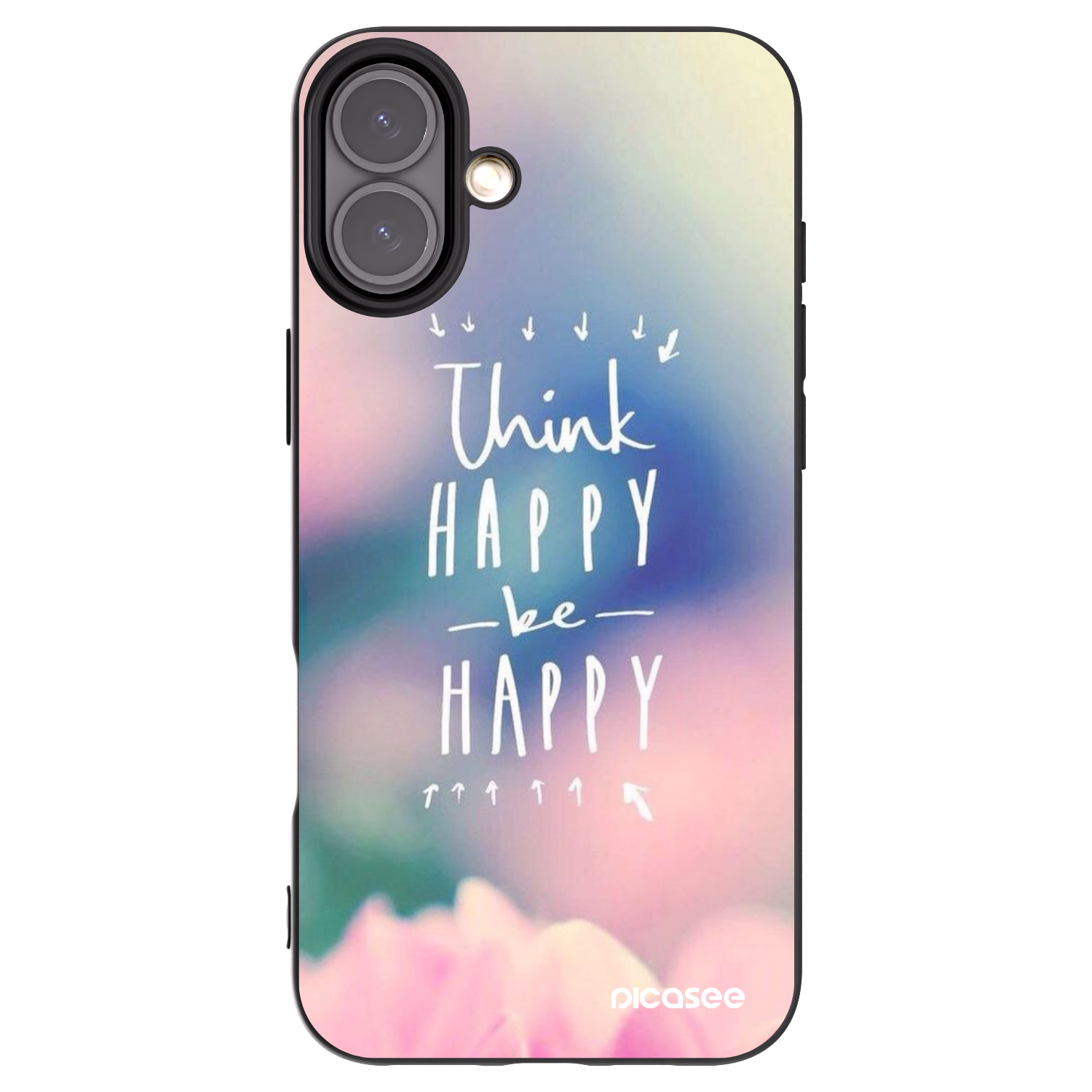Picasee silikonový černý obal pro Apple iPhone 16 Plus - Mysli pozitivně!