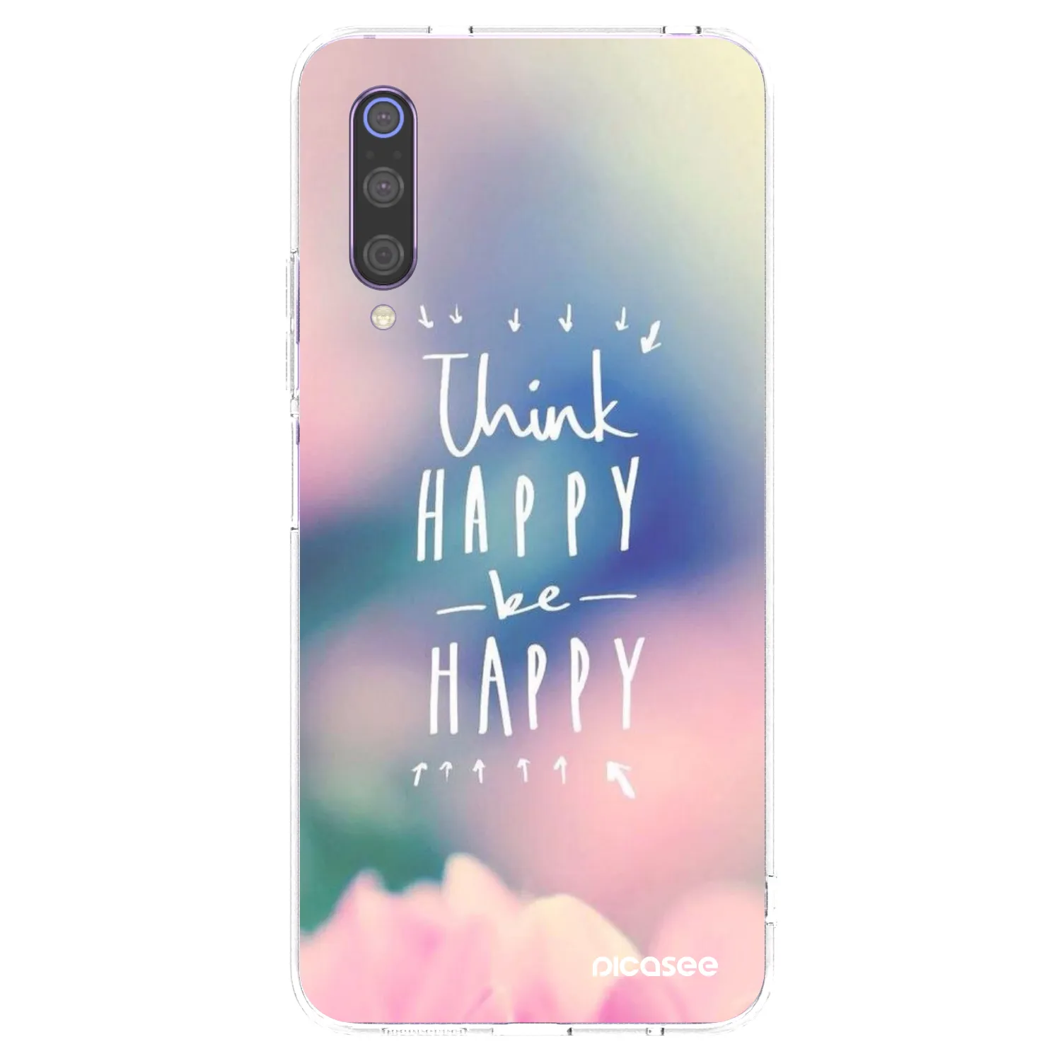 Picasee silikonový průhledný obal pro Xiaomi Mi 9 - Mysli pozitivně!
