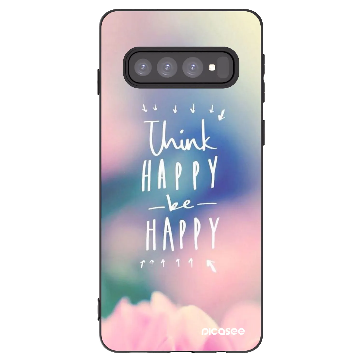 Picasee silikonový černý obal pro Samsung Galaxy S10 G973 - Mysli pozitivně!