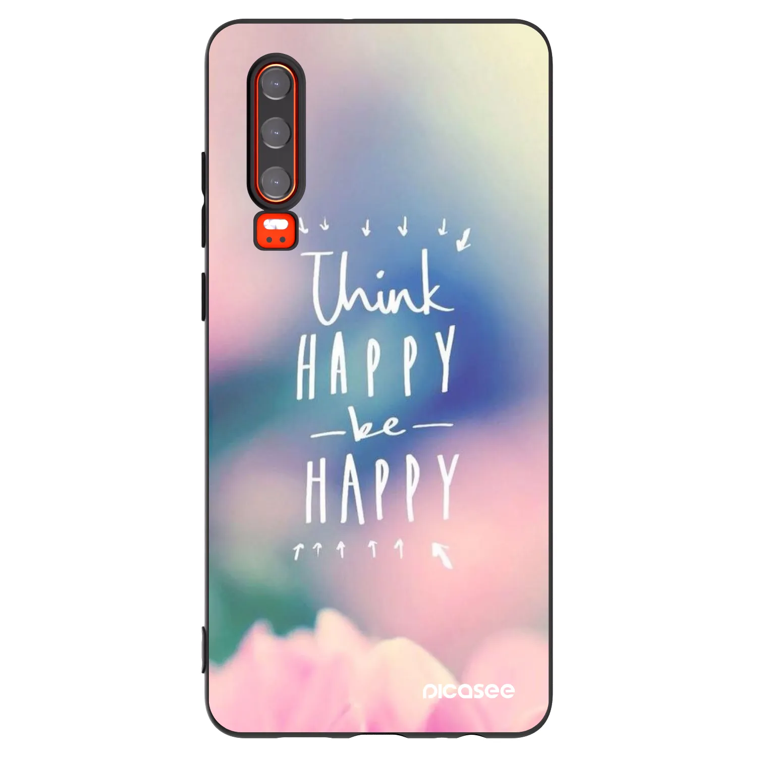 Picasee silikonový černý obal pro Huawei P30 - Mysli pozitivně!