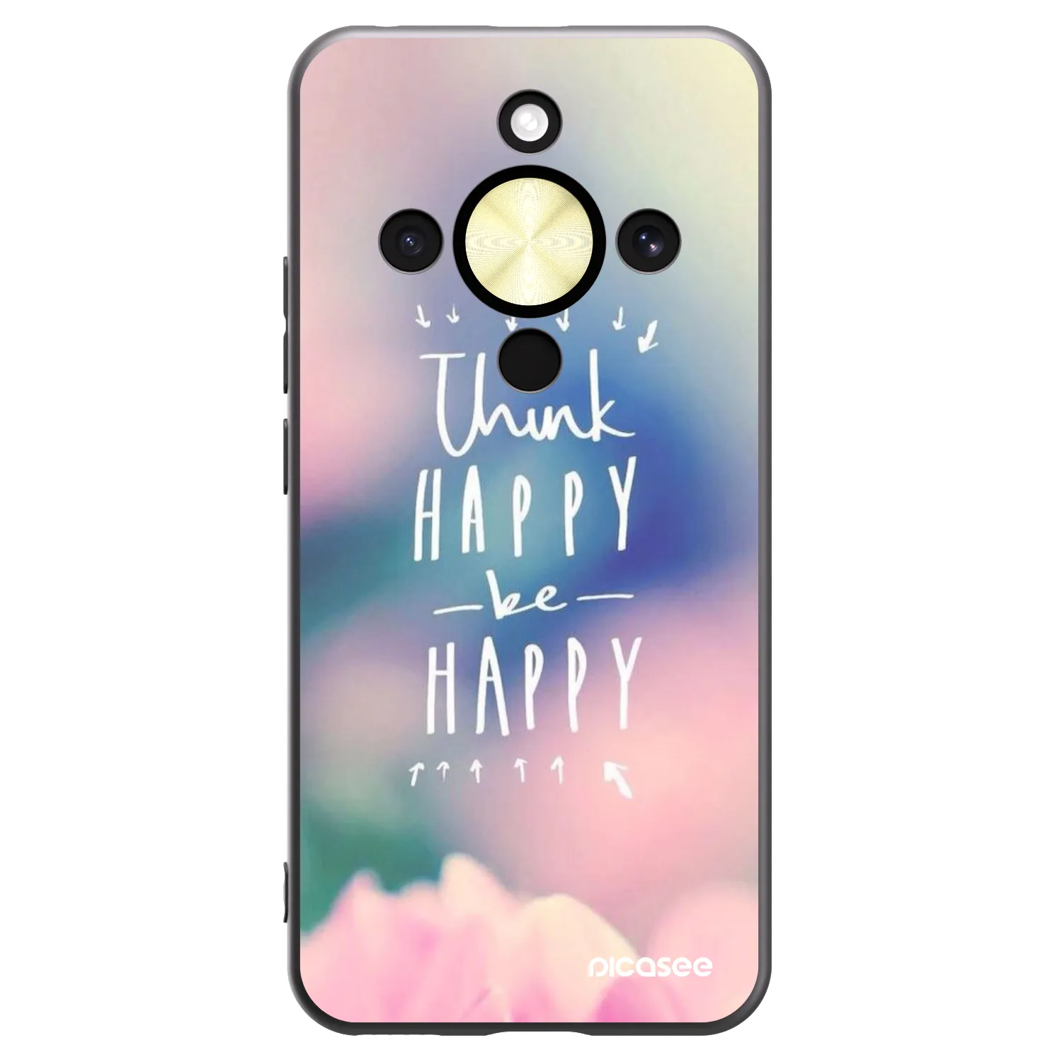 Picasee silikonový černý obal pro Honor Magic8 Lite 5G - Mysli pozitivně!